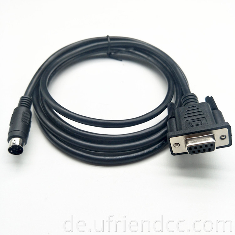 OEM High Compatible Win10 DB9 Frauen RS232 Serial zu 8 Pin Mini Din Adapter plc herunterladen Kabel